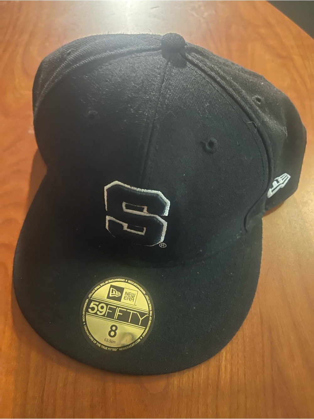 Michigan State University New Era 59FIFTY Black Fitted Cap with White 'S' Logo